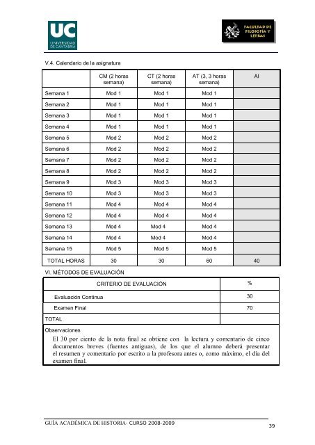 Titulación: Licenciatura en Historia Plan: 1999 - Universidad de ...