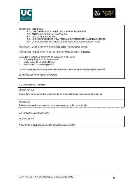 Titulación: Licenciatura en Historia Plan: 1999 - Universidad de ...