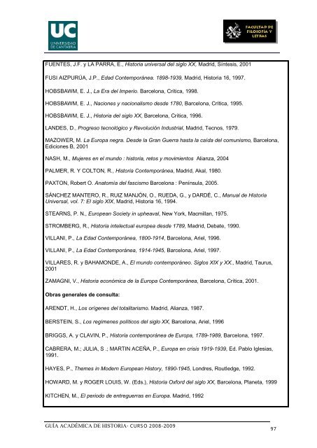 Titulación: Licenciatura en Historia Plan: 1999 - Universidad de ...