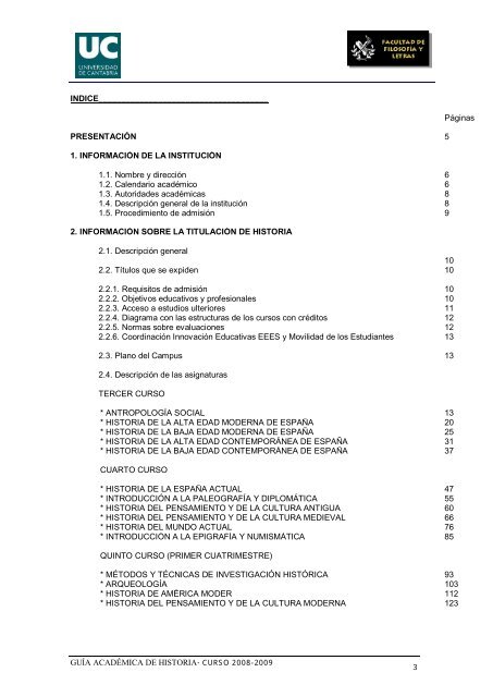 Titulación: Licenciatura en Historia Plan: 1999 - Universidad de ...