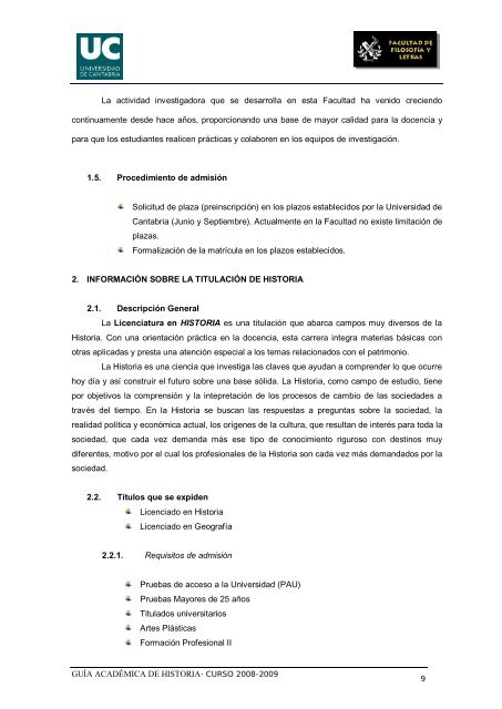 Titulación: Licenciatura en Historia Plan: 1999 - Universidad de ...