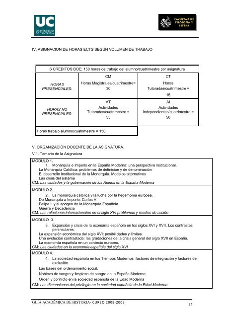 Titulación: Licenciatura en Historia Plan: 1999 - Universidad de ...