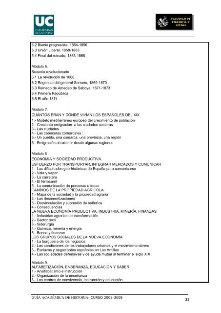 Titulación: Licenciatura en Historia Plan: 1999 - Universidad de ...