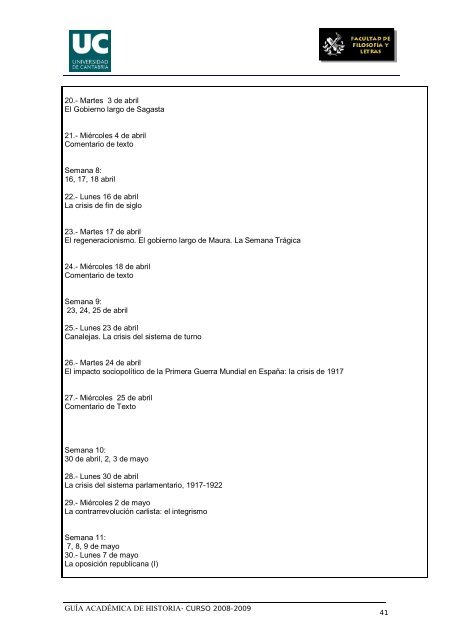 Titulación: Licenciatura en Historia Plan: 1999 - Universidad de ...