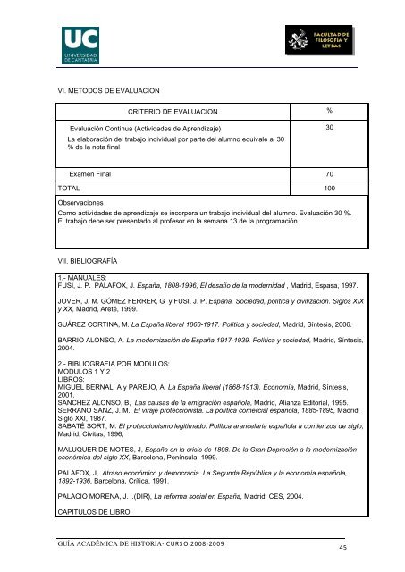 Titulación: Licenciatura en Historia Plan: 1999 - Universidad de ...