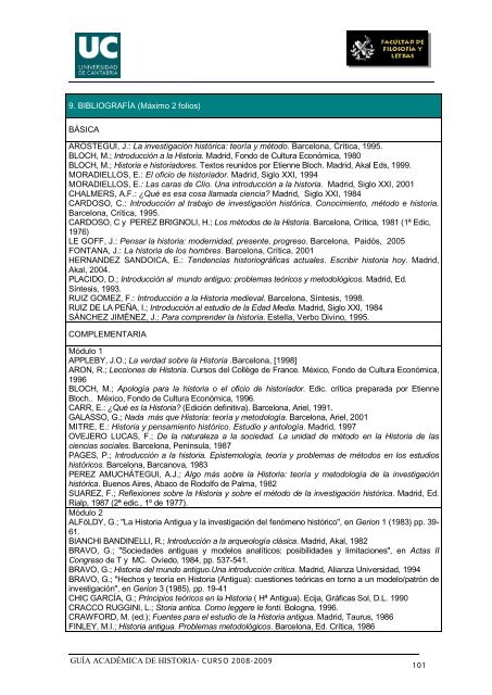 Titulación: Licenciatura en Historia Plan: 1999 - Universidad de ...