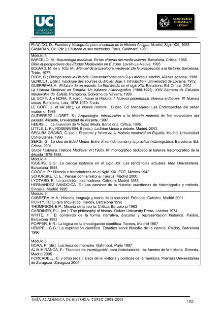 Titulación: Licenciatura en Historia Plan: 1999 - Universidad de ...