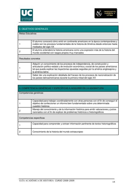 Titulación: Licenciatura en Historia Plan: 1999 - Universidad de ...