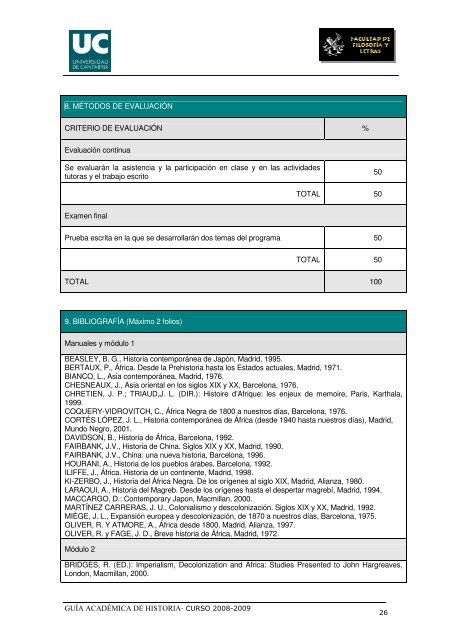 Titulación: Licenciatura en Historia Plan: 1999 - Universidad de ...