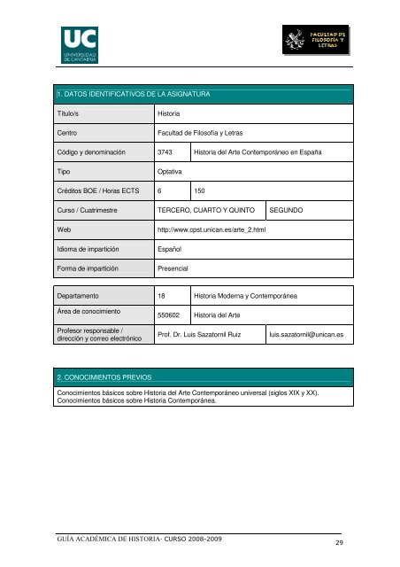 Titulación: Licenciatura en Historia Plan: 1999 - Universidad de ...