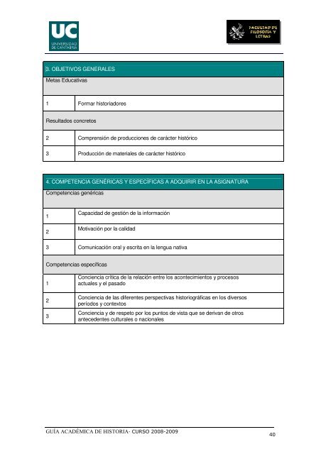 Titulación: Licenciatura en Historia Plan: 1999 - Universidad de ...