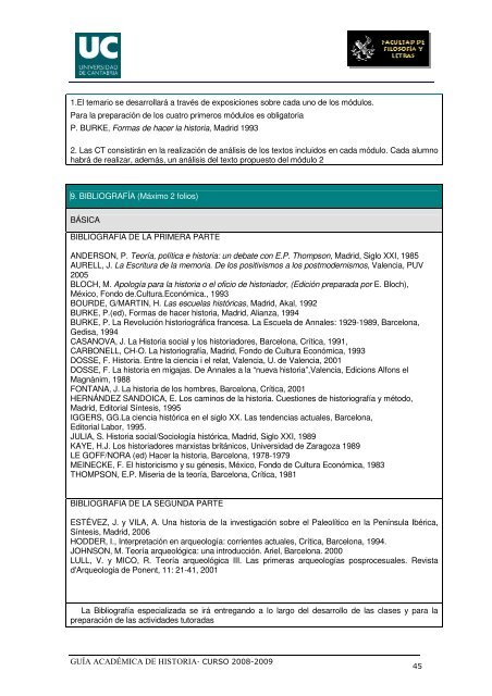 Titulación: Licenciatura en Historia Plan: 1999 - Universidad de ...