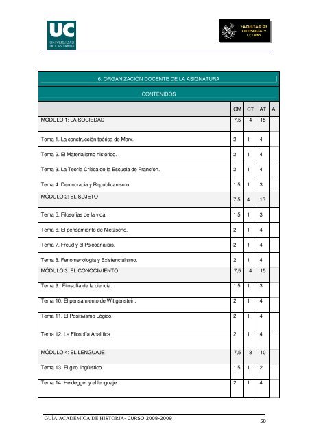 Titulación: Licenciatura en Historia Plan: 1999 - Universidad de ...