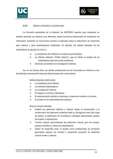 Titulación: Licenciatura en Historia Plan: 1999 - Universidad de ...