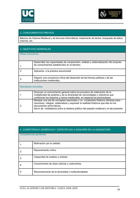 Titulación: Licenciatura en Historia Plan: 1999 - Universidad de ...