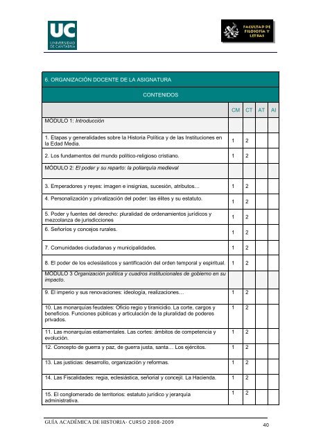 Titulación: Licenciatura en Historia Plan: 1999 - Universidad de ...