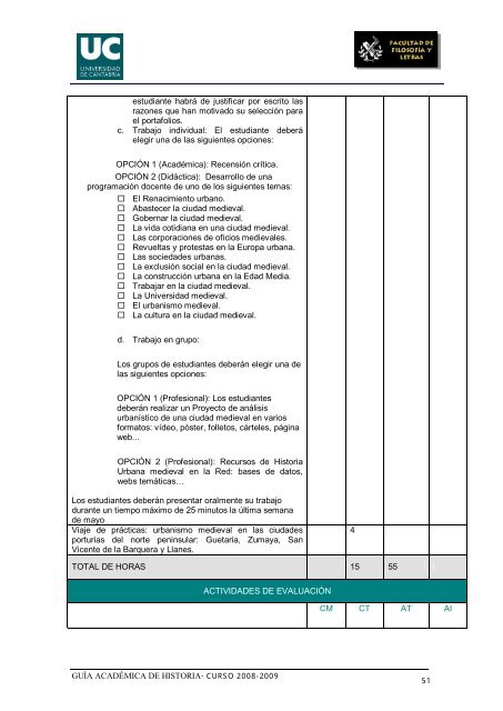 Titulación: Licenciatura en Historia Plan: 1999 - Universidad de ...