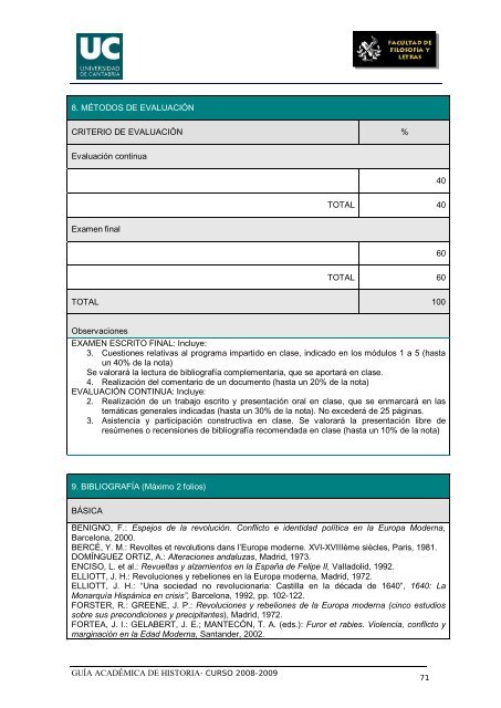 Titulación: Licenciatura en Historia Plan: 1999 - Universidad de ...