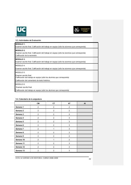 Titulación: Licenciatura en Historia Plan: 1999 - Universidad de ...