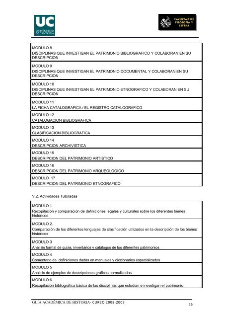 Titulación: Licenciatura en Historia Plan: 1999 - Universidad de ...