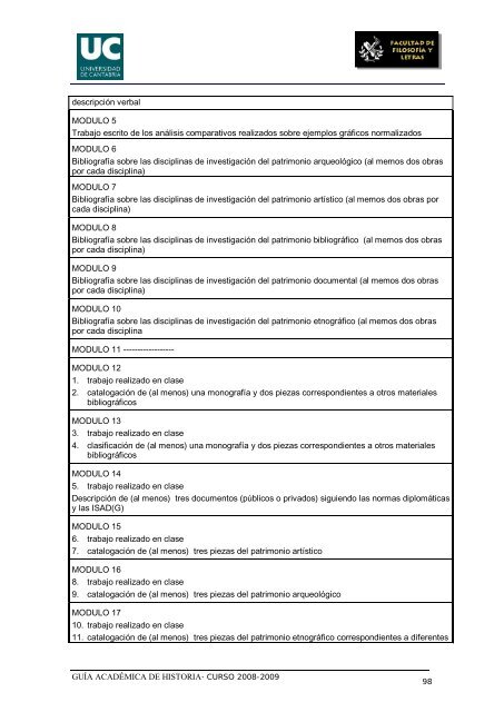 Titulación: Licenciatura en Historia Plan: 1999 - Universidad de ...