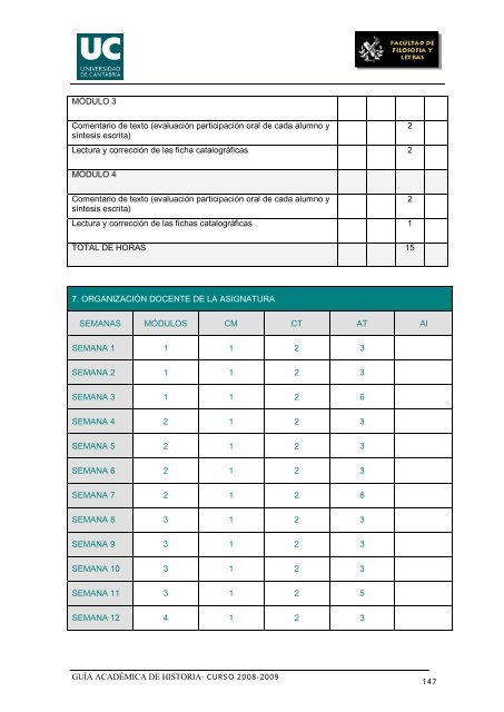 Titulación: Licenciatura en Historia Plan: 1999 - Universidad de ...