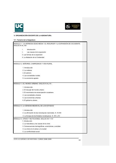 Titulación: Licenciatura en Historia Plan: 1999 - Universidad de ...