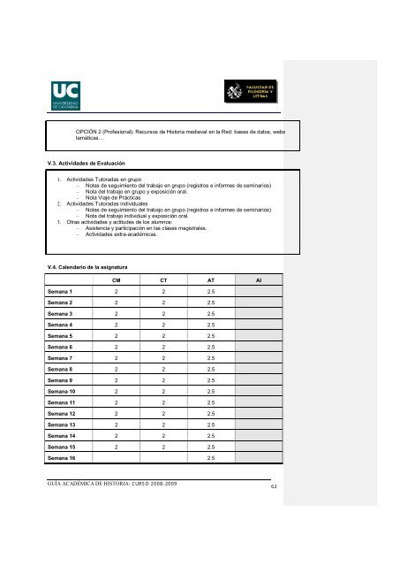 Titulación: Licenciatura en Historia Plan: 1999 - Universidad de ...