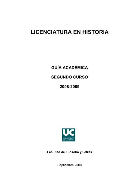 Titulación: Licenciatura en Historia Plan: 1999 - Universidad de ...