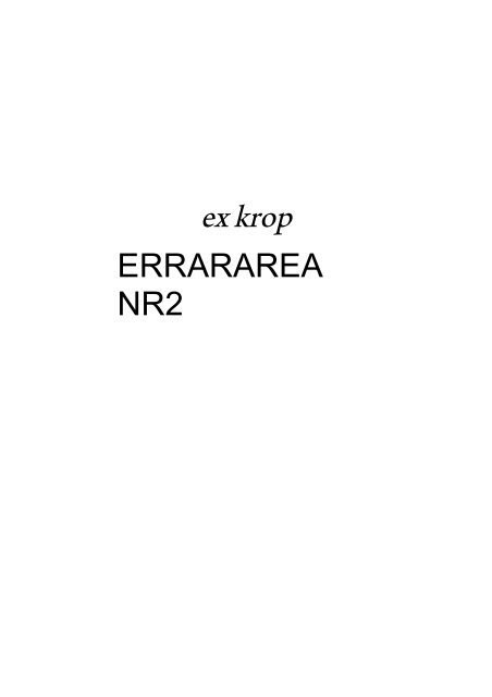 Den sætning af kvalt - ERRARAREA NR2