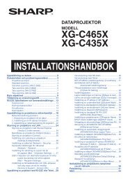 XG-C465X/C435X Operation-Manual Setup-Guide SE - Sharp