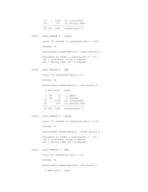 Sonar opinionsundersøgelse, 1990 - DDA Samfund - Dansk Data ...