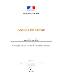 DP Comite ministeriel investissement - Ministère de la Défense