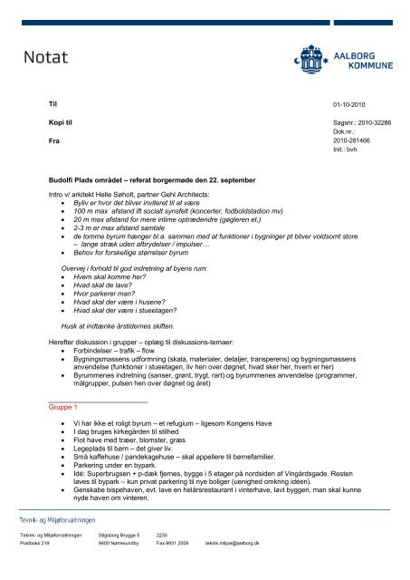 Referat fra debat-café 2 - Aalborg Kommune