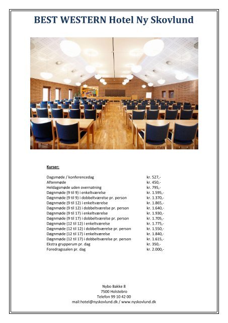 Prisliste (.pdf) - Hotel Ny Skovlund