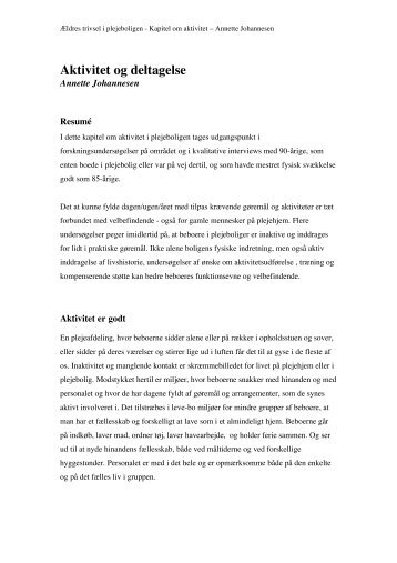 Aktivitet og deltagelse - Able - Annette Johannesen
