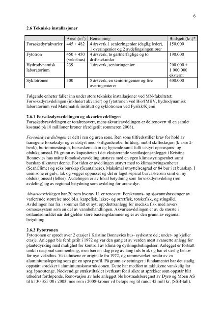 Rapport - Det matematisk-naturvitenskapelige fakultet - Universitetet ...