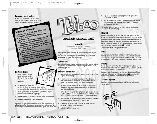 080314552107 TABOO ORIGINAL - INSTRUCTIONS - NO - Hasbro
