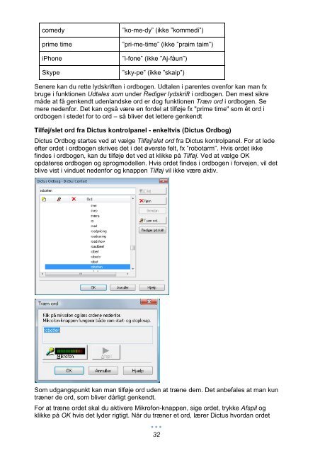 Brugervejledning for Windows 7 / Vista - Dictus