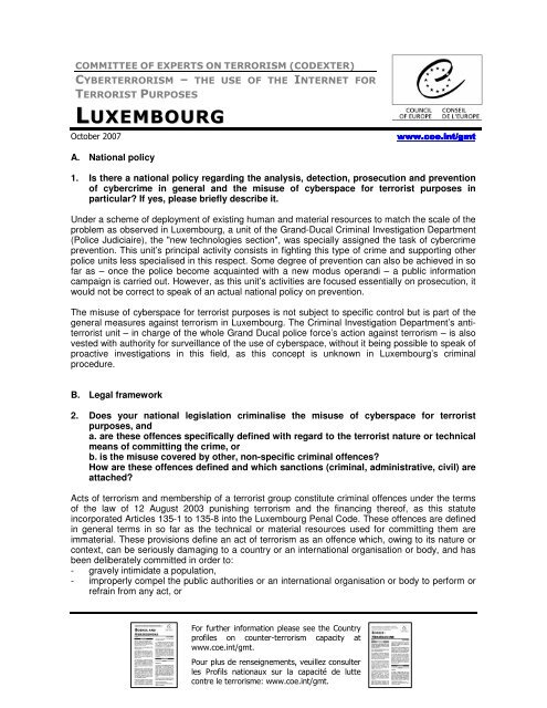 LUXEMBOURG - Council of Europe