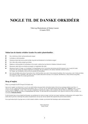 Nøgle til de danske orkideer (PDF-format)