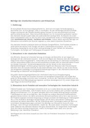 Beiträge der chemischen Industrie zum Klimaschutz - FCiO