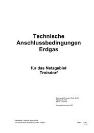 Technische Anschlussbedingungen Erdgas - Stadtwerke Troisdorf