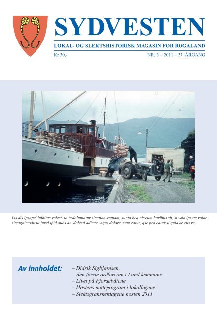 Sydvesten 2011-3.pdf - Rogaland Historielag