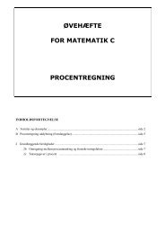 ØVEHÆFTE FOR MATEMATIK C PROCENTREGNING