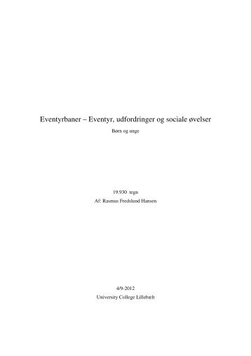 Rapport om eventyrbaner - Rasmus Fredslund Hansen