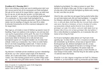 Prædiken til 2. Pinsedag 2011 I Det er min erfaring, at ... - Lumby sogn