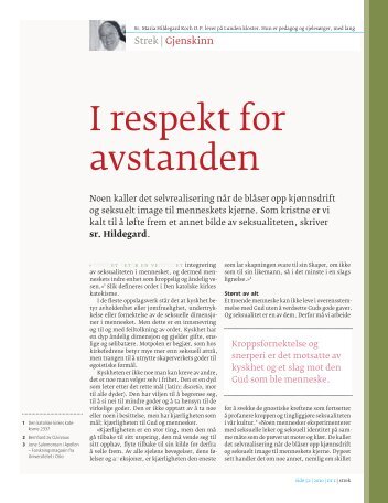 I respekt for avstanden - Strek