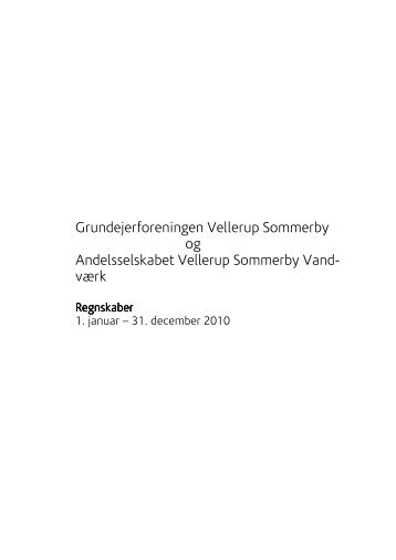 Regnskaber for 2010 - Grundejerforeningen Vellerup Sommerby