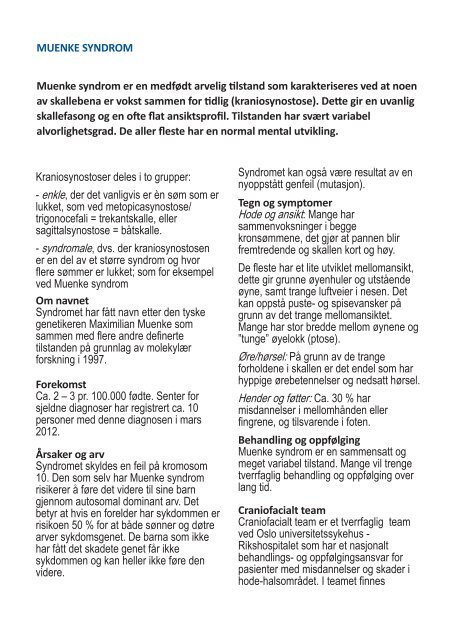 MUENKE SYNDROM Mu